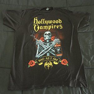 Hollywood Vampires Concert T Shirt Bad as I Am Tour Shirt Rock